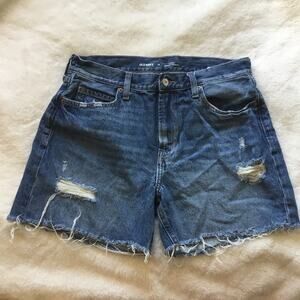 Old Navy Blue High-Rise Slouchy Straight Denim Shorts